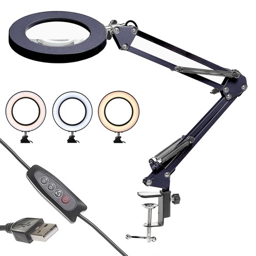 Lampe table avec loupe 5x - lampe, de
